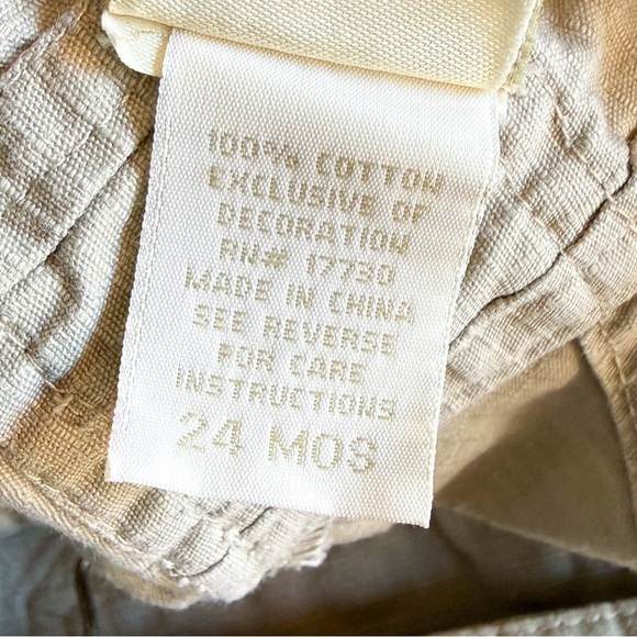 Vintage 90s Y2K Classic Winnie the Pooh Beige Khaki Embroidered Overalls 24 mos - Picture 11 of 12